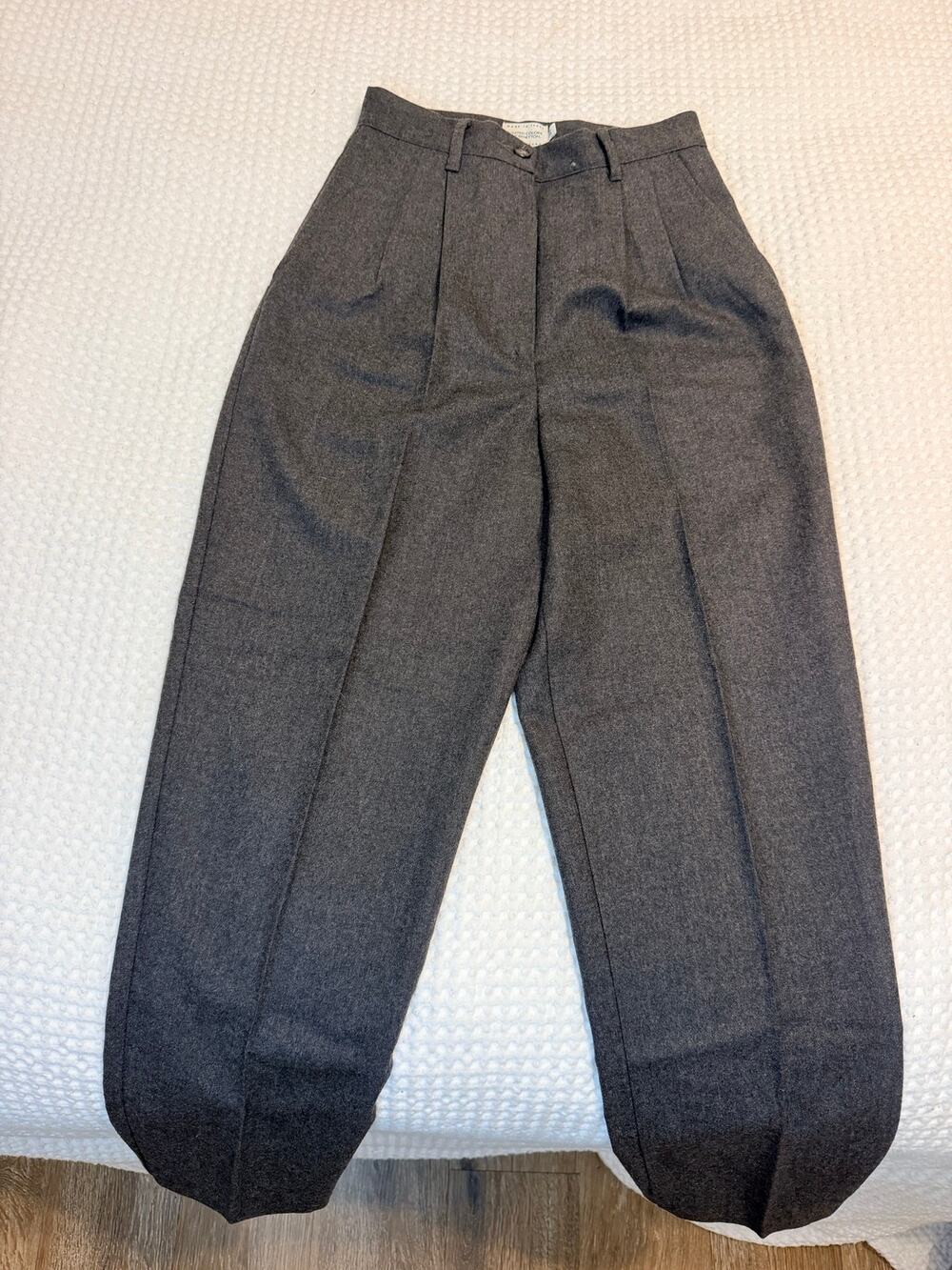 Vintage United Colors of Benetton Vintage Virgin Wool Pleated Trousers - 38